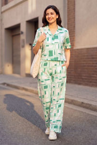 Zivame 2 Mile Fashion Knit Cotton Loungewear Set - Brook Green — thumbnail 1